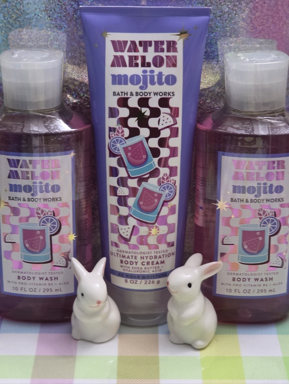Bath Body Works Watermelon Mojito 2 Body Washes & 1 Body Cream 3pc Set NEW Rare